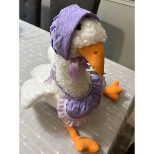NWT Vintage 1984 Hallmark Gertie Goose Plush with Purple Bonnet 19" Cottagecore